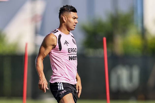 FORT LAUDERDALE, FL - AUGUST 11: Casemiro 5 of Inter Miami CF is seen during an Inter Miami Training Session at Florida Blue Training Center on August 11, 2026 in Fort Lauderdale, Florida. (Photo by Chris Arjoon Icon Sportswire) SOCCER: AUG 11 Inter Miami CF Training EDITORIAL USE ONLY Icon26081100000016