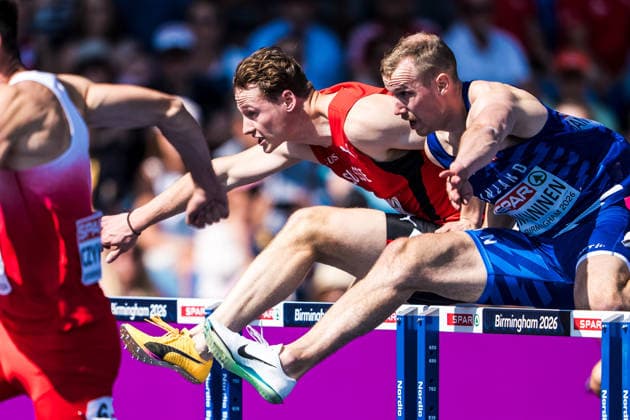 European Athletics Championships; Birmingham, 11.08.2026 BIRMINGHAM, UNITED KINGDOM - AUGUST 11: Fabio Kuechler (Switzerland) competes in the first round of the mens 110 m hurdles on August 11, 2026 in Birmingham, United Kingdom. *** European Athletics Championships, Birmingham, August 11, 2026 BIRMINGHAM, UNITED KINGDOM AUGUST 11 Fabio Kuechler of Switzerland competes in the first round of the men s 110-meter hurdles on August 11, 2026, in Birmingham, United Kingdom Copyright: xBEAUTIFULxSPORTS UlfxSchillerx