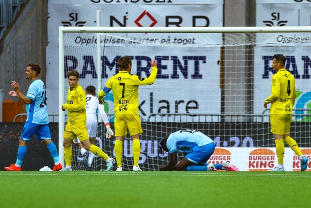Fotball, Champions League 2025 2026: Bodo Glimt - Union Saint-Gilloise Bodo 20260811. Malsjanse under kvalifiseringskampen til Champions League mellom Bodo Glimt og Union Saint-Gilloise pa Aspmyra stadion. Foto: Mats Torbergsen NTB Bodo Norge EDITORIAL USE ONLY. RESTRICTED USE FOR BETTING COMPANIES Ref:_SPOTWDz4X9UQbg.jpg *** Soccer, Champions League 2025–2026 Bodo Glimt Union Saint Gilloise Bodo 20260811 A scoring opportunity during the Champions League qualifying match between Bodo Glimt and Union Saint Gilloise at Aspmyra Stadium. Photo: Mats Torbergsen, NTB, Bodo, Norway. EDITORIGINAL USE ONLY; RESTRICTED USE FOR BETTING COMPANIES  Copyright: xMatsxTorbergsenx xNTBx