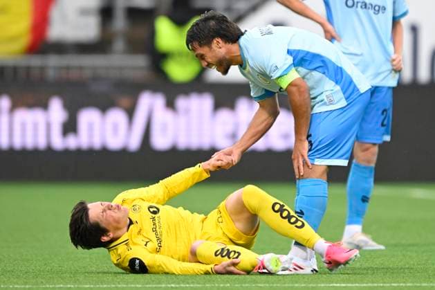 Bodo Glimt v Royale Union Saint-Gilloise - UEFA Champions League BODO, NORWAY - AUGUST 11 : Mac Allister Kevin defender of Royale Union Saint-Gilloise helping Sondre Fet midfielder of FK Bodo Glimt during the UEFA Champions League 2026 27 third qualifying round second leg between Bodo Glimt and Royale Union Saint-Gilloise on August 11, 2026 in Bodo, Norway, 11 08 2026 Bodo Norway  Copyright: xNicoxVereeckenx