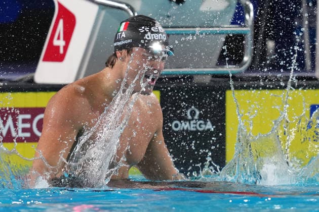 NiccolÃ² Martinenghi gold medal Men s 100m breaststroke the Swimming European Aquatics Championships Paris 2026, Paris, August 11, 2026 .  Copyright: xGianxMattiaxD Alberto LaPressex