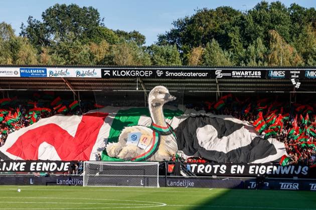 NIJMEGEN , 08-07-2026 , Stadium De Goffert , season 2026 2027 , Third qualifying round UEFA Champions League 2nd leg football , match between NEC Nijmegen and Olympiacos , picture shows atmosphere in the stadium before the match NEC - Olympiacos  x205633355x Copyright: