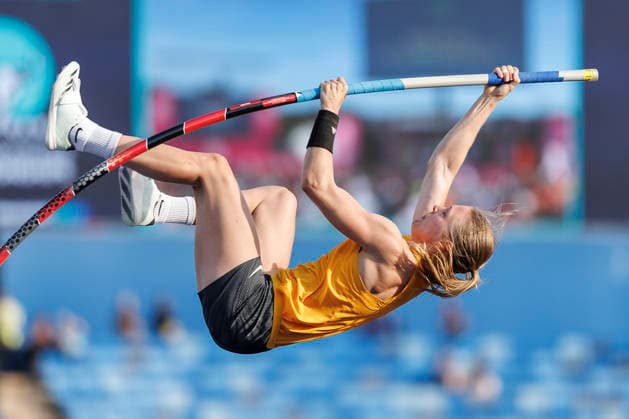 BIRMINGHAM, GREAT BRITAIN - AUGUST 11, 2026 : Anjuli KNÄSCHE (GER Germany) competing in the women’s pole-vault qualification during the European Athletics Championships at Alexander Stadium on August 11, 2026 in Birmingham, Great Britain. Great Britain Copyright: xAxelxKohringx