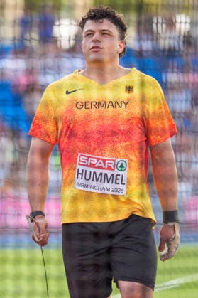 BIRMINGHAM, GREAT BRITAIN - AUGUST 11, 2026 : Merlin HUMMEL (GER Germany) competing in the hammer throw final during the European Athletics Championships at Alexander Stadium on August 11, 2026 in Birmingham, Great Britain. Great Britain Copyright: xLeahxKohringx