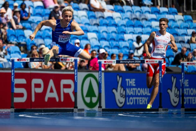 260811 Antti Sainio of Finland competes in men s 400 meter hurdles during day 2 of the 2026 European Athletics Championships on August 11, 2026 in Birmingham. Photo: Maxim Thore BILDBYRAN kod MT MT1065 friidrott athletics friidrett friidrotts-em em friidretts-em 2026 european athletics championships 2 bbeng *** August 11, 2026: Antti Sainio of Finland competes in the men’s 400-meter hurdles during Day 2 of the 2026 European Athletics Championships on August 11, 2026 in Birmingham. Photo by Maxim Thore. BILDBYRAN code MT MT1065 track and field athletics friidrett friidrotts em em friidretts em 2026 European Athletics Championships 2 bbeng  Copyright: MAXIMxTHORE BB260811MT066