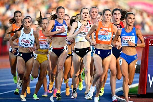 European Athletics Championships Birmingham 2026 - day 2 BIRMINGHAM, ENGLAND - AUGUST 11 : Vanderelst Elise (BEL) and Koster Maureen (NED) in action during the 5000m final on day 2 of the Birmingham 2026 European Athletics Championships on August 11, 2026 in Birmingham, England, 11 08 2026 Birmingham ENGLAND  Copyright: xTomasxSiskx