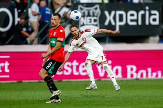 NIJMEGEN , 08-07-2026 , Stadium De Goffert , season 2026 2027 , Third qualifying round UEFA Champions League 2nd leg football , match between NEC Nijmegen and Olympiacos , picture shows Olympiacos player Kostas Fortounis NEC - Olympiacos  x205634270x Copyright: