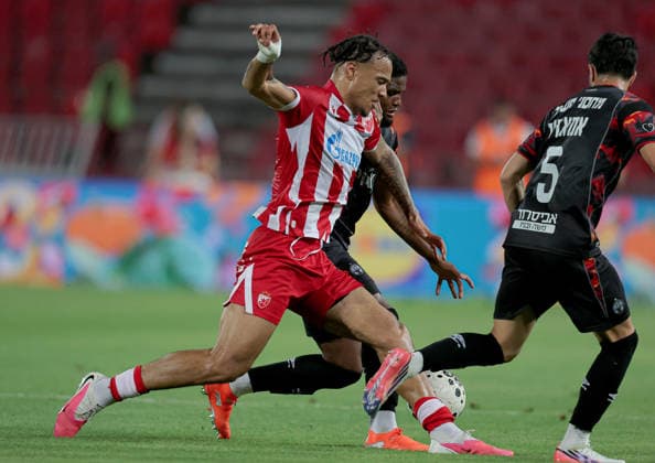 Crvena Zvezda v Hapoel Beer Sheva, UEFA Champions League, third qualifying round, 2nd leg Season 2026 2027 Belgrade, Serbia. 11th August, 2026. Crvena Zvezda s Jay Enem during the UEFA Champions League, third qualifying round, 2nd leg football match between Crvena Zvezda (Red Star) and Hapoel Beer-Sheva at the Rajko Mitic Stadium on August 11, 2026 in Belgrade, Serbia. Belgrade Serbia Copyright: xPedjaxMilosavljevicx x