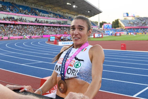 BIRMINGHAM, GREAT BRITAIN - August 11: Micol Majori (Italy) with her medal after the 5000 metres run final during the European Athletics Championships 2026 at Alexander Stadium in Birmingham, Great Britain (Photo by Sven Beyrich Sports Press Photo)  Copyright: xSvenxBeyrich SportsxPressxPhotox Sportspressphoto_SPR204323