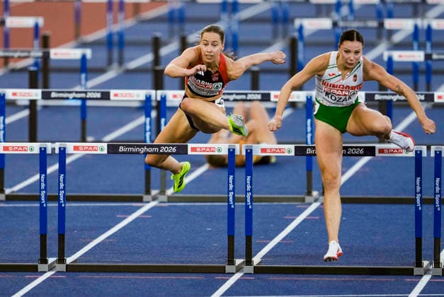 EM i friidrett utendors 2026 - Dag 2 Birmingham, England 20260811. Martine Hjornevik in the women s 100 meter hurdles semi-final during the European Athletics Championships 2026 at Alexander Stadium in Birmingham on Tuesday. Photo: Beate Oma Dahle NTB Birmingham England EDITORIAL USE ONLY. RESTRICTED USE FOR BETTING COMPANIES Ref:_SPOJeBI5CPLKHY.jpg *** 2026 European Outdoor Athletics Championships, Day 2, Birmingham, England, August 11, 2026. Martine Hjornevik in the women’s 100-meter hurdles semifinal during the 2026 European Athletics Championships at Alexander Stadium in Birmingham on Tuesday. Photo: Beate Oma Dahle, NTB, Birmingham, England. EDITORIAL USE ONLY. RESTRICTED USE FOR BETTING COMPANIES.  Copyright: xBeatexOmaxDahlex xNTBx