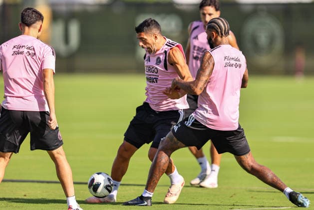 August 11, 2026, Fort Lauderdale, Florida, USA: Luis Suarez (9) of Inter Miami CF is seen during an Inter Miami Training Session at Florida Blue Training Center ahead of the Leagues Cup Phase One match between Inter Miami CF and Leon. Soccer 2026: Inter Miami FC Training And press conference, PK, Pressekonferenz  - ZUMAa257 20260811_zsp_a257_009 Copyright: xChrisxArjoonx