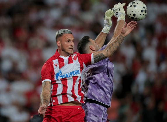 Crvena Zvezda v Hapoel Beer Sheva, UEFA Champions League, third qualifying round, 2nd leg Season 2026 2027 Belgrade, Serbia. 11th August, 2026. Crvena Zvezda s Marko Arnautovic during the UEFA Champions League, third qualifying round, 2nd leg football match between Crvena Zvezda (Red Star) and Hapoel Beer-Sheva at the Rajko Mitic Stadium on August 11, 2026 in Belgrade, Serbia. Belgrade Serbia Copyright: xPedjaxMilosavljevicx x