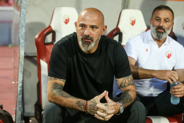 Crvena zvezda v Hapoel Beer Sheva - UEFA Champions League BELGRADE, SERBIA - AUGUST 11: Head Coach of Crvena zvezda Dejan Stankovic is seen during UEFA Champions League qualifying match between Crvena Zvezda and Hapoel Beer Sheva at Rajko Mitic Stadium on August 11, 2026. Filip Stevanovic Anadolu Belgrade Serbia. Editorial use only. Please get in touch for any other usage.  Copyright: x2026xAnadoluxFilipxStevanovicx