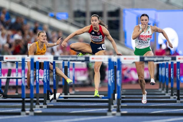 260811 Franziska Schuster of Germany, Martine Kolbeinshavn Hjornevik of Norway and Luca Kozak of Hungary competes in women™s 100 meter hurdles semifinal during day 2 of the 2026 European Athletics Championships on August 11, 2026 in Birmingham. Photo: Mathias Bergeld BILDBYRAN kod MB MT1065 friidrott athletics friidrett friidrotts-em em friidretts-em 2026 european athletics championships 2 bbeng *** August 11, 2026: Franziska Schuster of Germany, Martine Kolbeinshavn Hjornevik of Norway, and Luca Kozak of Hungary compete in the women’s 100-meter hurdles semifinal on Day 2 of the 2026 European Athletics Championships on August 11, 2026 in Birmingham. Photo by Mathias Bergeld. BILDBYRAN code MB MT1065. track and field athletics friidrett friidrotts em em friidretts em 2026 European Athletics Championships 2 bbeng  Copyright: MATHIASxBERGELD BB260811MB140
