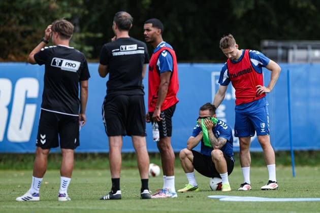 Baris Atik (1. FC Magdeburg,23) und Paul Jaeckel (1. FC Magdeburg,6) - 2. Fußball Bundesliga Saison 2026-2027 1. FC Magdeburg Training an der Avnet Arena in Magdeburg - Fußball,Mann,Männer,Deutschland,11.08.2026 *** Baris Atik, 1 FC Magdeburg, 23, and Paul Jaeckel, 1 FC Magdeburg, 6, 2026–2027 Bundesliga season, 1 FC Magdeburg training at the Avnet Arena in Magdeburg, soccer, man,Men, Germany, August 11, 2026