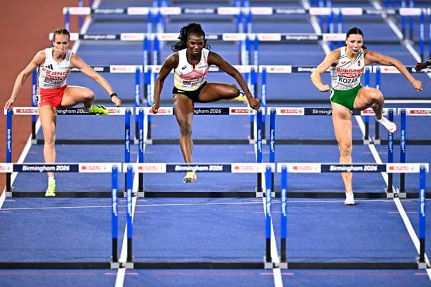 European Athletics Championships Birmingham 2026 - day 2 BIRMINGHAM, ENGLAND - AUGUST 11 : Ndjip-Nyemeck Yanla (BEL) in action during the 100m hurdles final on day 2 of the Birmingham 2026 European Athletics Championships on August 11, 2026 in Birmingham, England, 11 08 2026 Birmingham ENGLAND  Copyright: xTomasxSiskx