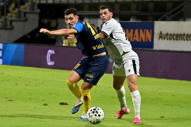 CELJE; SLOVENIA - ARMENIA 11: Milot Avdyli of Celje (R) in action against Artur Serobyan of Ararat-Armenia (L) during the UEFA Champions League QR-3 second match between Celje (Slovenia) and Ararat-Armenia (Armenia) at Stadion Celje, Celje on August 11, 2026 in Celje, Slovenia. (Photo by Igor Kupljenik Sports Press Photo).  Copyright: xIgorxKupljenikx xSPPx Sportspressphoto_SPR204351
