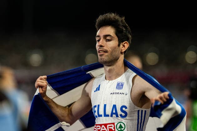 260811 Miltiadis Tentogloui of Greece celebrates after men s long jump final during day 2 of the 2026 European Athletics Championships on August 11, 2026 in Birmingham. Photo: Mathias Bergeld BILDBYRAN kod MB MT1065 friidrott athletics friidrett friidrotts-em em friidretts-em 2026 european athletics championships 2 bbeng *** 260811 Miltiadis Tentogloui of Greece celebrates after the men’s long jump final on Day 2 of the 2026 European Athletics Championships on August 11, 2026 in Birmingham. Photo by Mathias Bergeld. BILDBYRAN code MB MT1065. track and field, athletics, friidrett, friidrotts em, em, friidretts em 2026, European Athletics Championships 2, bbeng  Copyright: MATHIASxBERGELD BB260811MB149