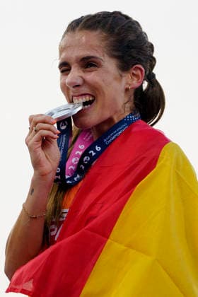 BIRMINGHAM, GREAT BRITAIN - AUGUST 11, 2026 : Marta GARCÍA (ESP Spain) takes silver over 5000m during the European Athletics Championships at Alexander Stadium on August 11, 2026 in Birmingham, Great Britain. Great Britain Copyright: xLeahxKohringx