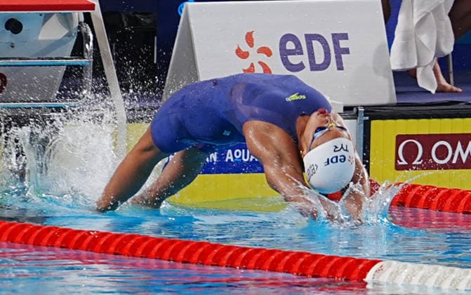 11 Aout European Aquatics Championships Paris 2026 FINALES Moluh Mary-Ambre of France During Finale 4X100 Medley Mixte at the European Swimming Championships at the Greater Paris Metropolis Olympic Aquatics Centre in Paris (France) on August 11, 2026.Credit Laurent Lairys parisFrance  Copyright: xLaurentxLairysx