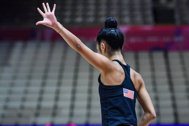 August 11, 2026, Frankfurt, Hesse, Germany: USA gymnast MEGAN CHU practices before the Rhythmic gymnastics, Rhythmische Sportgymnastik, RSG World Championships in the Festhalle in Frankfurt, Hesse, Germany on Tuesday, August 11, 2026. Gymnasts Practice Ahead Of The 2026 Rhythmic Gymnastics World Championships  - ZUMAd168 20260811_zsp_d168_003 Copyright: xKaixDambachx