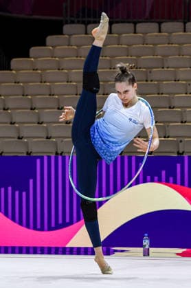 August 11, 2026, Frankfurt, Hesse, Germany: Israeli gymnast MEITAL MAAYAN SUMKIN practices before the Rhythmic gymnastics, Rhythmische Sportgymnastik, RSG World Championships in the Festhalle in Frankfurt, Hesse, Germany on Tuesday, August 11, 2026. Gymnasts Practice Ahead Of The 2026 Rhythmic Gymnastics World Championships  - ZUMAd168 20260811_zsp_d168_004 Copyright: xKaixDambachx