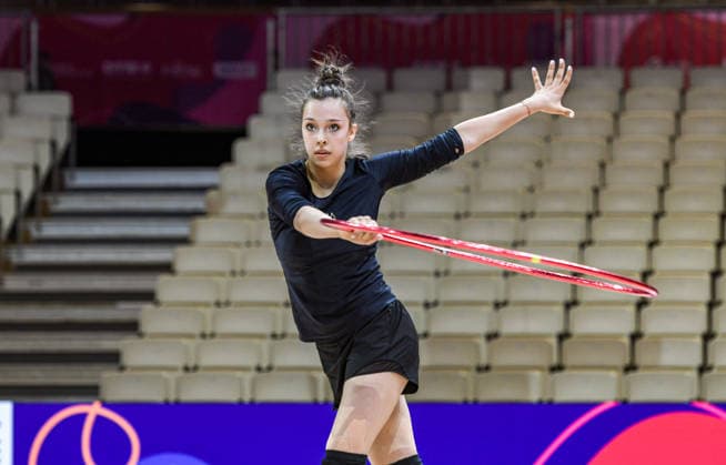 Sport Bilder des Tages #2 August 11, 2026, Frankfurt, Hesse, Germany: Italian gymnast NIJOLE MICKUTE practices before the Rhythmic gymnastics, Rhythmische Sportgymnastik, RSG World Championships in the Festhalle in Frankfurt, Hesse, Germany on Tuesday, August 11, 2026. Gymnasts Practice Ahead Of The 2026 Rhythmic Gymnastics World Championships  - ZUMAd168 20260811_zsp_d168_007 Copyright: xKaixDambachx