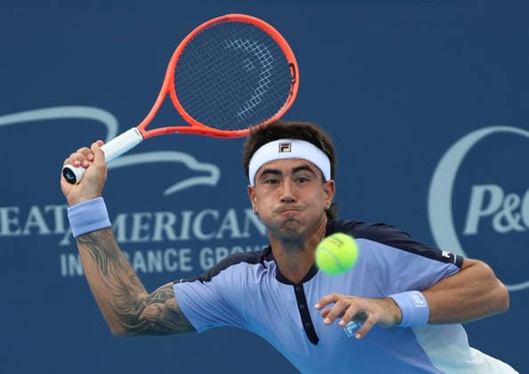 August 11, 2026, Mason, Ohio, USA: FRANCISCO COMESANA of Argentina during the match against K. Nishikori of Japan in qualification before tennis tournament ATP, Tennis Herren 1000 Cincinnati Open in Mason, USA. Mason USA - ZUMAc278 20260811_zsp_c278_032 Copyright: xMarcinxCholewinskix