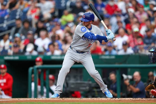August 11, 2026, Washington D.C, District Of Columbia, United States: Washington, DC; Chicago Cubs left fielder Ian Happ (8) bats during the Major League Baseball game between the Washington Nationals and the Chicago Cubs at Nationals Park on Tuesday, August 11, 2026. The Cubs beat the Nationals 8-6. Washington D.C United States - ZUMAp258 20260811_znp_p258_003 Copyright: xStevexPrakopex