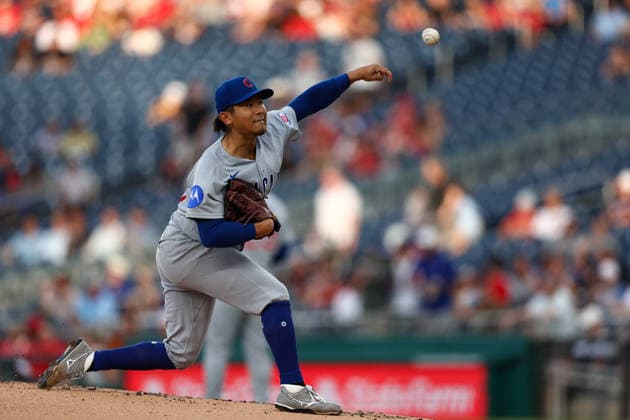 August 11, 2026, Washington D.C, District Of Columbia, United States: Washington, DC; Chicago Cubs pitcher Shota Imanaga (18) delivers a pitch during the Major League Baseball game between the Washington Nationals and the Chicago Cubs at Nationals Park on Tuesday, August 11, 2026. The Cubs beat the Nationals 8-6. Washington D.C United States - ZUMAp258 20260811_znp_p258_007 Copyright: xStevexPrakopex