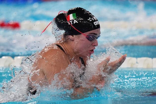 Benedetta Pilato during the Women™s 100m Breaststroke at the Swimming European Aquatics Championships Paris 2026, Paris, August 11 , 2026  Copyright: xSpada LaPressex