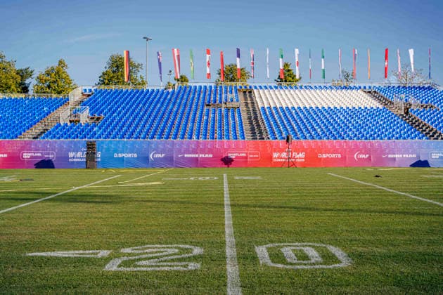 Media-Day at IFAF Flag Football Championships Düsseldorf 2026, 12.08.2026 Duesseldorf, Germany - Aug. 12, 2026: Impressions from the media day of the IFAF Flag Football World Championships at the Bezirkssportanlage Duesseldorf Garath *** Media Day at the IFAF Flag Football World Championships in Düsseldorf 2026, August 12, 2026, Düsseldorf, Germany. Impressions from the media day of the IFAF Flag Football World Championships at the Bezirkssportanlage Düsseldorf Garath Copyright: xBEAUTIFULxSPORTS B.Hoffmannx