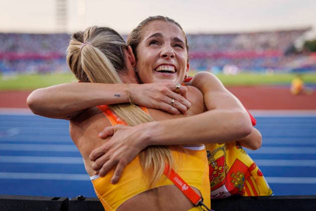 BIRMINGHAM, GREAT BRITAIN - AUGUST 11, 2026: Silver in the 5000m event - Marta GARCÍA (ESP Spain) during the European Athletics Championships at Alexander Stadium on August 11, 2026 in Birmingham, Great Britain. Great Britain Copyright: xAxelxKohringx