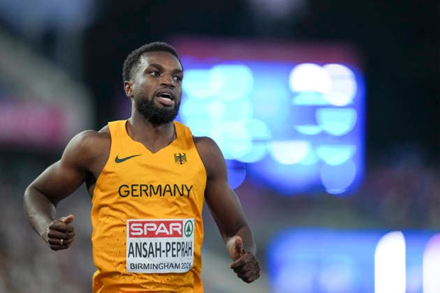 ATHLETICS - European Athletics Championships BIRMINGHAM,ENGLAND,11.AUG.26 - ATHLETICS - European Athletics Championships, 100m, Men. Image shows Lucas Ansah-Peprah (GER).  GEPAxpictures xRanjithxKumar