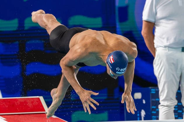 SWIMMING - EAC 2026 PARIS,FRANCE,12.AUG.26 - SWIMMING - European Aquatics Championships Paris 2026, 200m breaststroke, men. Image shows Luka Mladenovic (AUT).  GEPAxpictures xPhilippxBrem