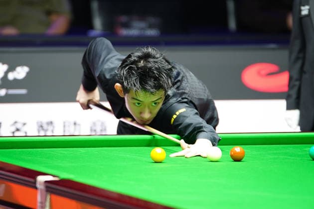 TAIYUAN, CHINA - AUGUST 12: Wu Yize of China plays a shot in the second round match against David Gilbert of England on day 5 of the 2026 World Snooker Tour China Open at Taiyuan Binhe Sports Center on August 12, 2026 in Taiyuan, Shanxi Province of China.  Copyright: xTaixChengzhex 111659519139