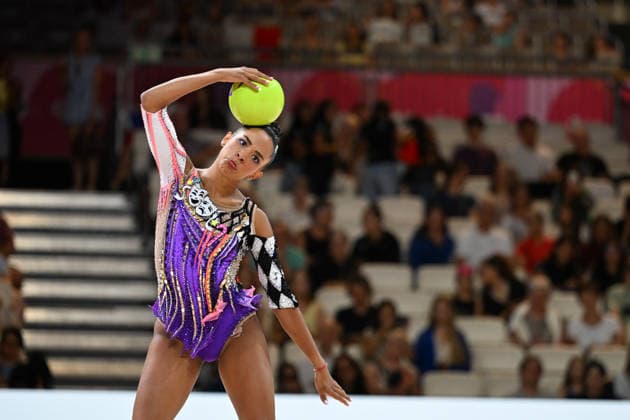 IPA87414612 - Luana GOMEZ (ANG) performing her ball routine at the 42nd Rhythmic gymnastics, Rhythmische Sportgymnastik, RSG World Championships in Frankfurt am Main, Germany, on August 12, 2026  Copyright: xFilippoxTomasi IPAxSportx xx 87414612