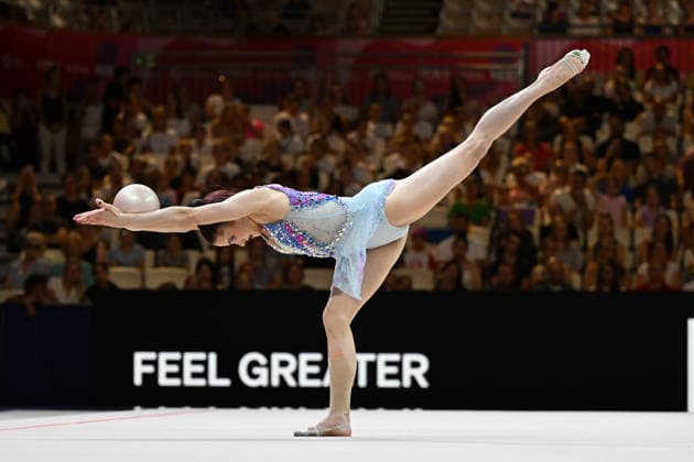 IPA87417457 - ALEXANDRE Maria Eduarda (BRA) performing her ball routine during the 42nd Rhythmic gymnastics, Rhythmische Sportgymnastik, RSG World Championships in Frankfurt am Main, Germany, on August 12, 2026  Copyright: xFilippoxTomasi IPAxSportx xx 87417457