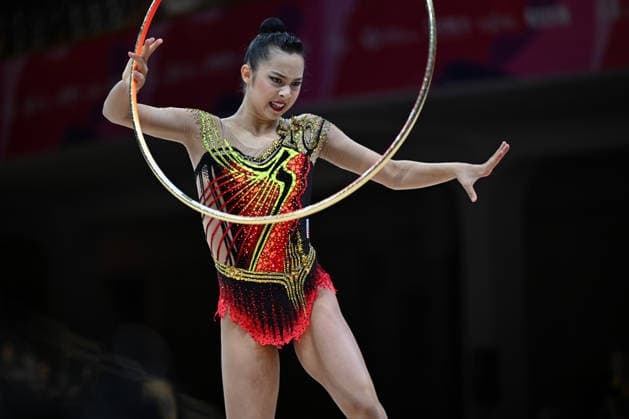 IPA87417464 - KEYS Rin (USA) performing her hoop routine during the 42nd Rhythmic gymnastics, Rhythmische Sportgymnastik, RSG World Championships in Frankfurt am Main, Germany, on August 12, 2026  Copyright: xFilippoxTomasi IPAxSportx xx 87417464