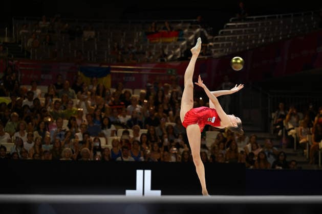 IPA87417470 - Darja VARFOLOMEEV (GER) performing her ball routine during the 42nd Rhythmic gymnastics, Rhythmische Sportgymnastik, RSG World Championships in Frankfurt am Main, Germany, on August 12, 2026  Copyright: xFilippoxTomasi IPAxSportx xx 87417470
