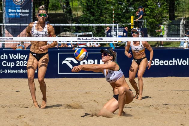 STARE JABLONKI, POLEN - AUGUST 12: Lea Sophie Kunst (Player 2, GER) during the European Championships Beach volleyball, Beachvolleyball at Stare Jablonki on August 12, 2026 in Stare Jablonki, Polen. Polen Copyright: xPeterxWeberx