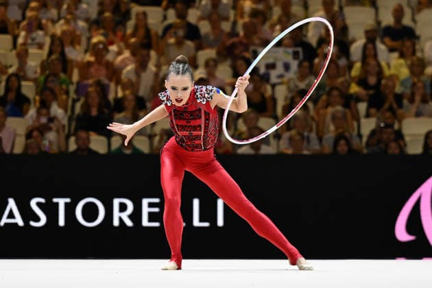 IPA87418037 - ONOFRIICHUK Taisiia (UKR) performed during the 42nd Rhythmic gymnastics, Rhythmische Sportgymnastik, RSG World Championships in Frankfurt am Main, Germany, on August 12, 2026  Copyright: xFilippoxTomasi IPAxSportx xx 87418037