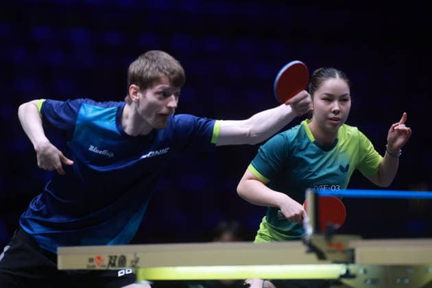 2026 WTT Europe Smash - Sweden - Main Draw - 12 August 2026 - Day 3 Anders Lind of Denmark and Anna Hursey of Wales compete against Shin Yubin and Lim Jionghoon of South Korea during the Mixed Doubles Round of 16 at the 2026 Europe Smash at the Malmo Arena in Malmo, Sweden, on August 11, 2026. Malmo Sweden  Copyright: xRemyxGrosx originalFilename:gros-europesm260812_np86t.jpg