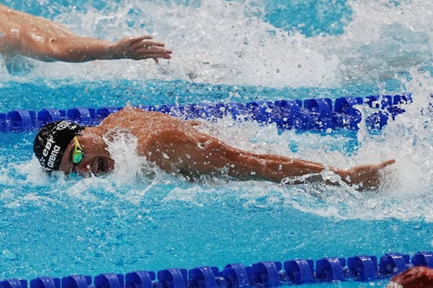 Michele Busa rom Italy 100 fly at the Swimming European Aquatics Championships Paris 2026, Paris, August 12, 2026 .  Copyright: xGianxMattiaxD Alberto LaPressex