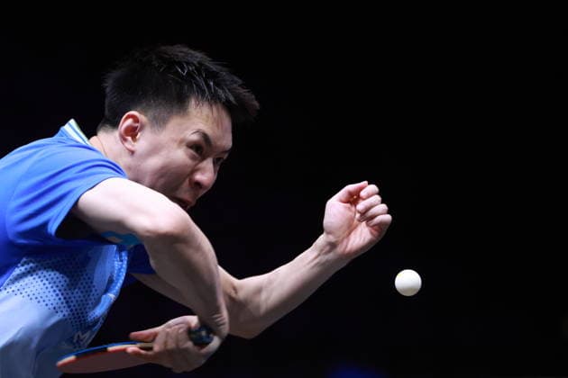 2026 WTT Europe Smash - Sweden - Main Draw - 12 August 2026 - Day 3 Fang Bo of Kazakhstan competes against Kanak Jha of the United States during the Men s Singles Round of 64 at the 2026 Europe Smash at the Malmo Arena in Malmo, Sweden, on August 11, 2026. Malmo Sweden  Copyright: xRemyxGrosx originalFilename:gros-europesm260812_nplKx.jpg