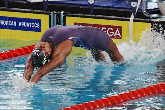 Sara Curtis from ItalyÃ¹ 50 back at the Swimming European Aquatics Championships Paris 2026, Paris, August 12, 2026 .  Copyright: xGianxMattiaxD Alberto LaPressex