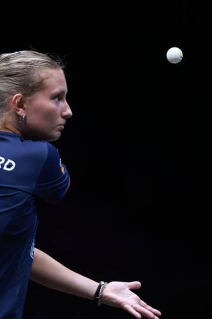2026 WTT Europe Smash - Sweden - Main Draw - 12 August 2026 - Day 3 Siri Benjegard of Sweden competes against Wang Yidi of China during the Women s Singles - Round of 64 at the 2026 Europe Smash at the Malmo Arena in Malmo, Sweden, on August 11, 2026. Malmo Sweden  Copyright: xRemyxGrosx originalFilename:gros-europesm260812_npmOp.jpg