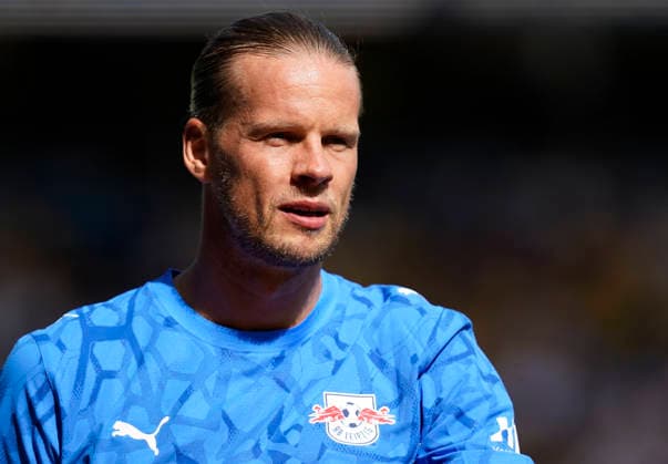 Leeds, England, 8th August 2026. Orjan Nyland of RB Leipzig during the Leeds United vs RB Leipzig Pre Season Friendly match at Elland Road, Leeds. Picture credit should read: Andrew Yates Sportimage EDITORIAL USE ONLY. No use with unauthorised audio, video, data, fixture lists, club league logos or live services. Online in-match use limited to 120 images, no video emulation. No use in betting, games or single club league player publications. SPI_094_AY_LEEDS_LEIPZIG SPI-4898-0111
