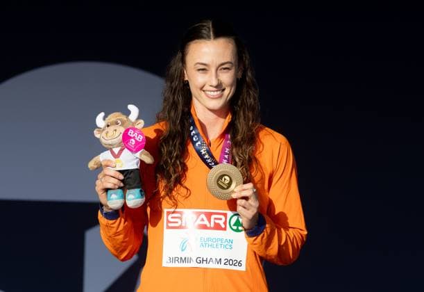 Athletics, European Championships in Birmingham, women’s 100m hurdles, medal ceremony with European champion Nadine Visser
