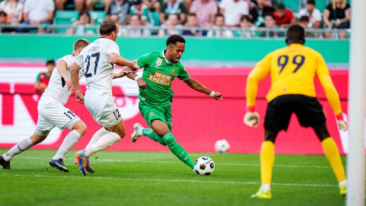 SOCCER - UEFA ECL, Rapid vs Paide VIENNA,AUSTRIA,12.AUG.26 - SOCCER - UEFA Conference League, qualification, SK Rapid Wien vs Paide Linnameeskond. Image shows Petter Nosa Dahl (Rapid).  GEPAxpictures xEdgarxEisner